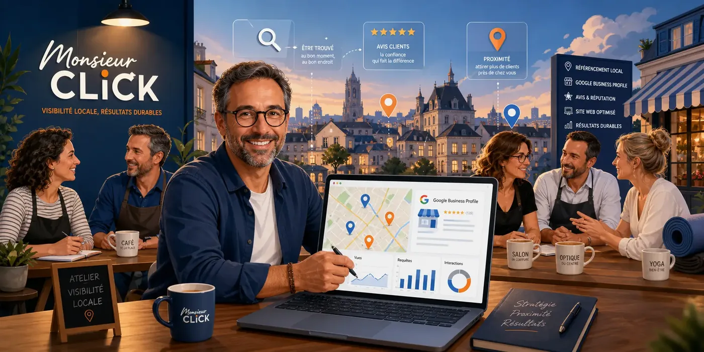 Local businesses gaining visibility on Google Maps with Monsieur Click local SEO services